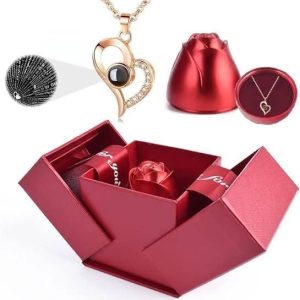 love nenecklace rose jewellery box